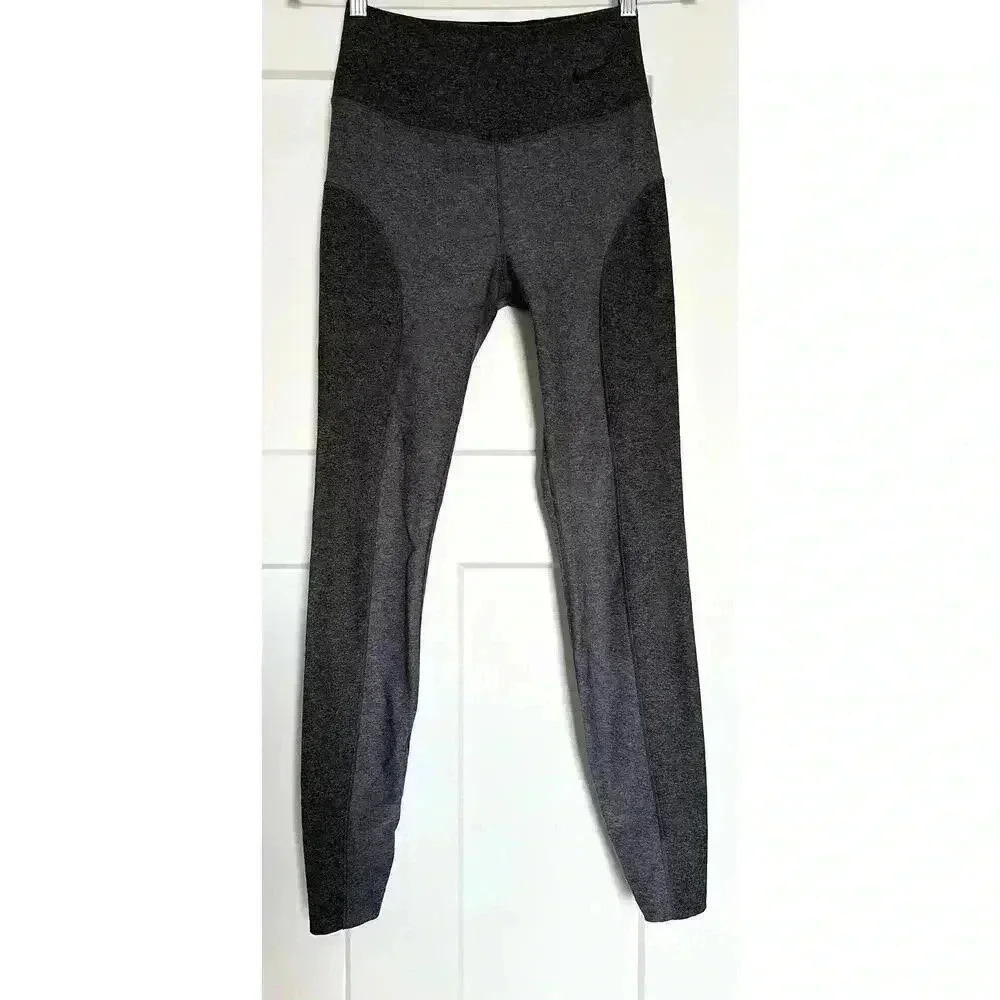 Nike Dri-Fit Power Studio Sculpt Hyper Gray Colorblock Training Leggings Size S - Picture 4 of 8